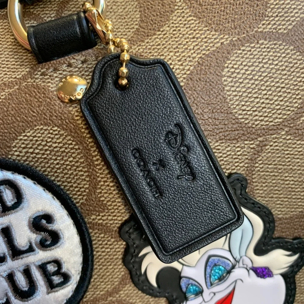 Authentic COACH Signature canvas/Smooth leather DisneyX  top zip Satchel/Crosby - Picture 5 of 16